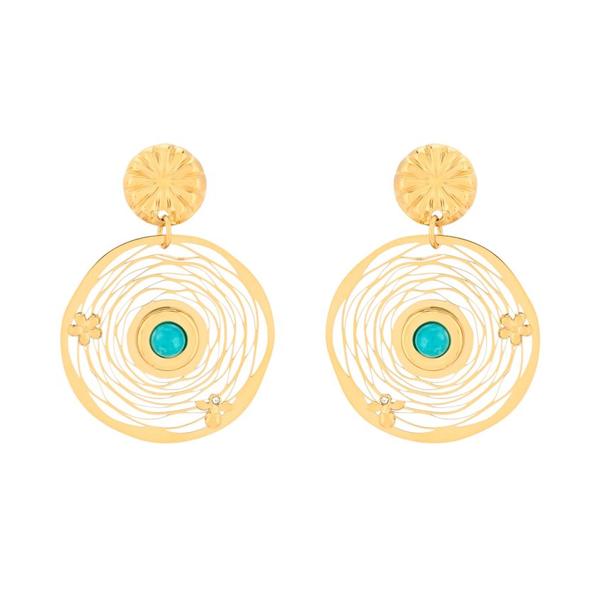Boucles d'oreilles en acier fleur GB