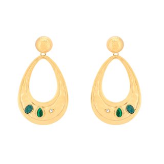 Boucles d'oreilles en acier martelés pierre GB