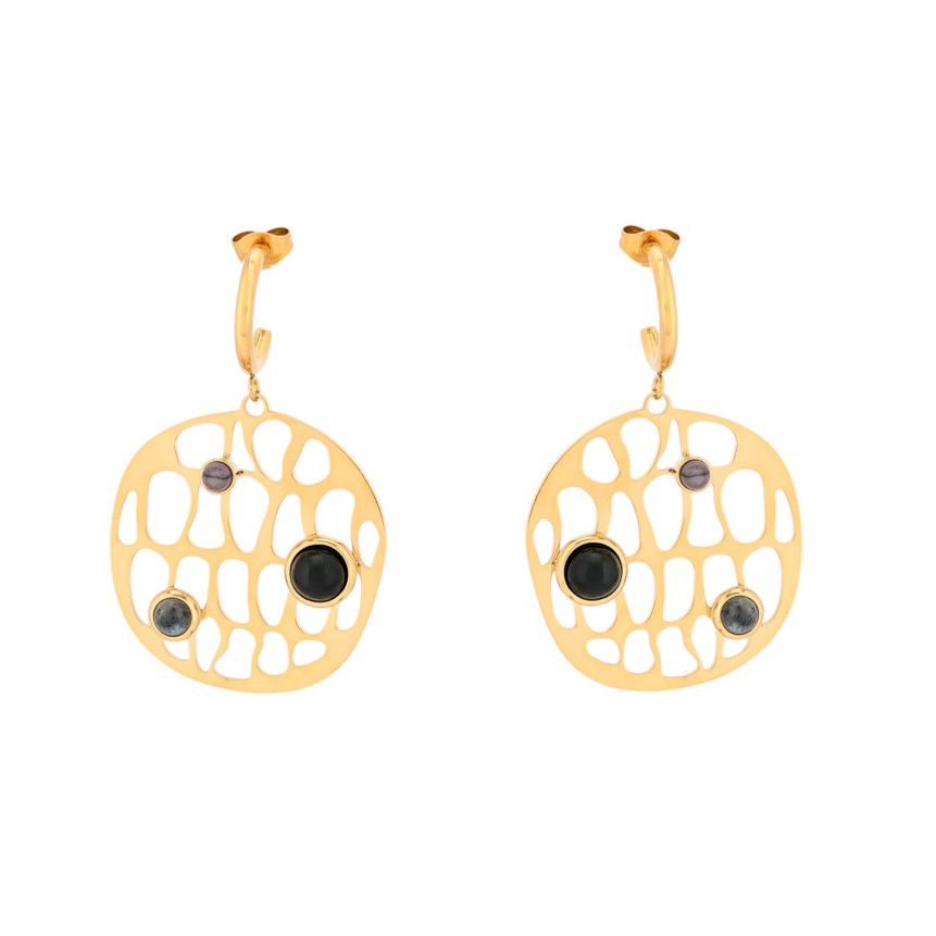 Boucles d\'oreilles en acier géométrique GB