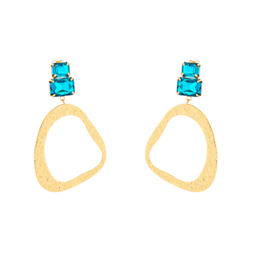 Steel earrings ovals texture GB