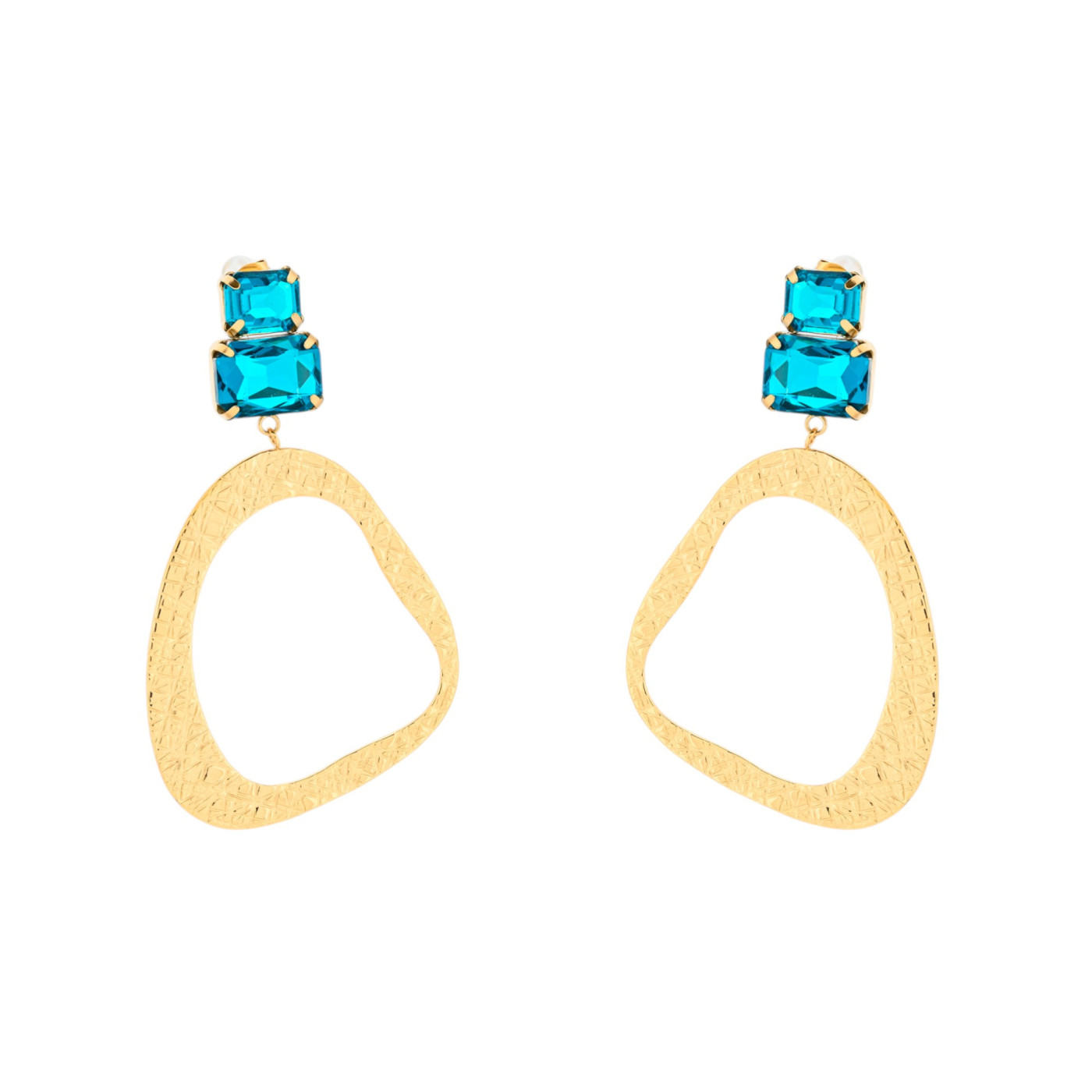 Pendientes en acero ovales textura GB