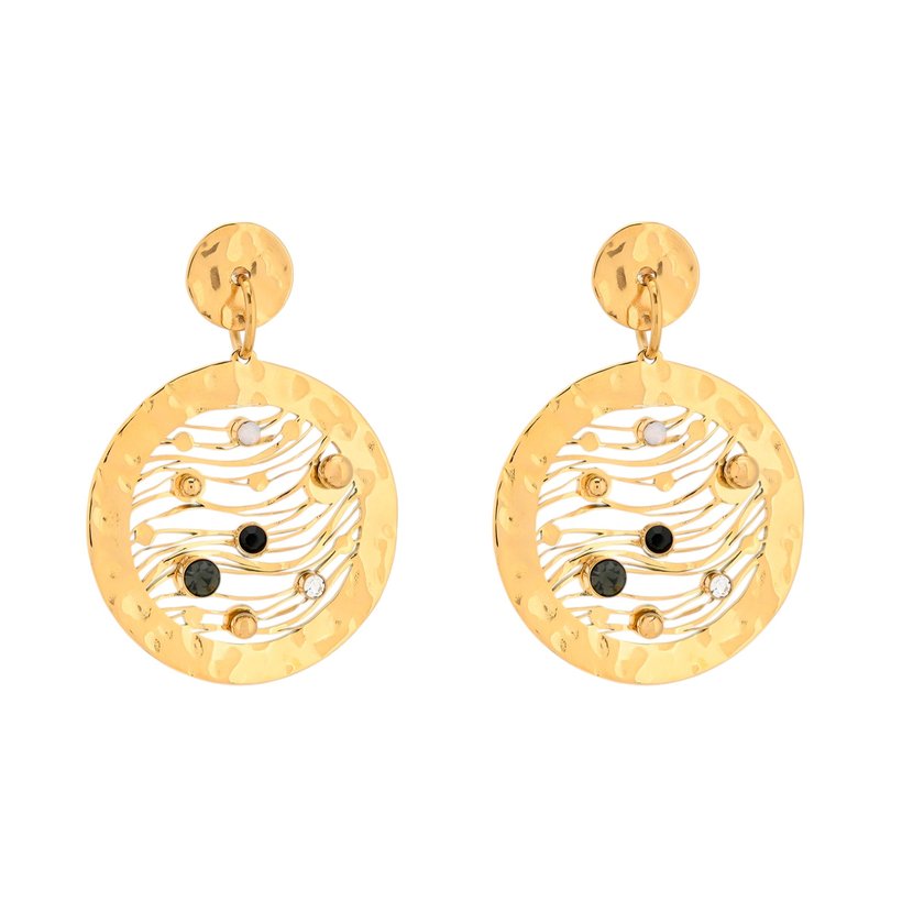 Pendientes en acero redondos coloridos GB