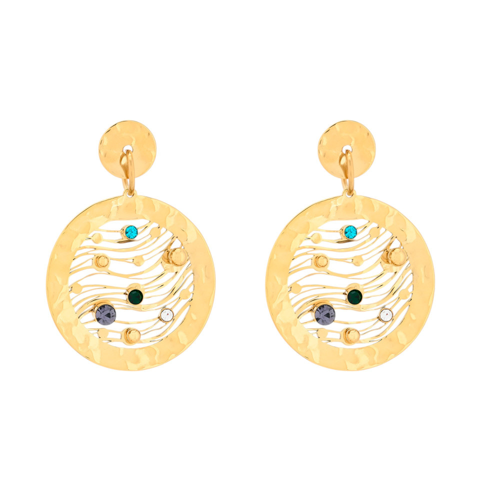 Pendientes en acero redondos coloridos GB