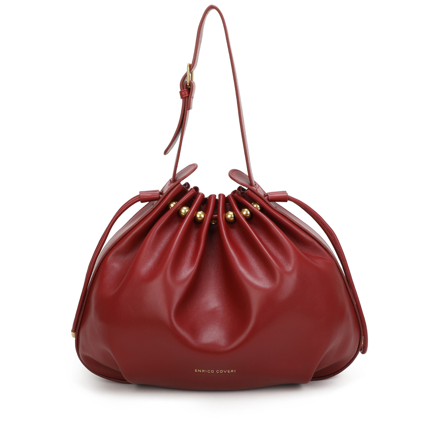 Bolso de hombro con bolitas doradas