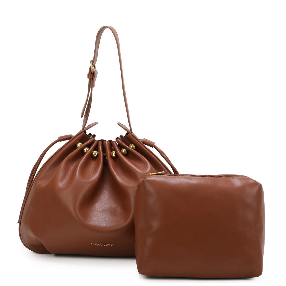 Borsa a tracolla con palline dorate