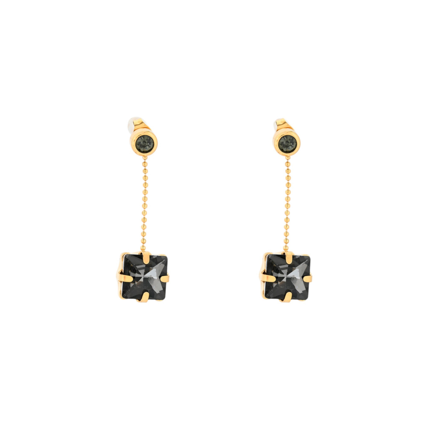 Pendientes de acero piedra cuadrada GB