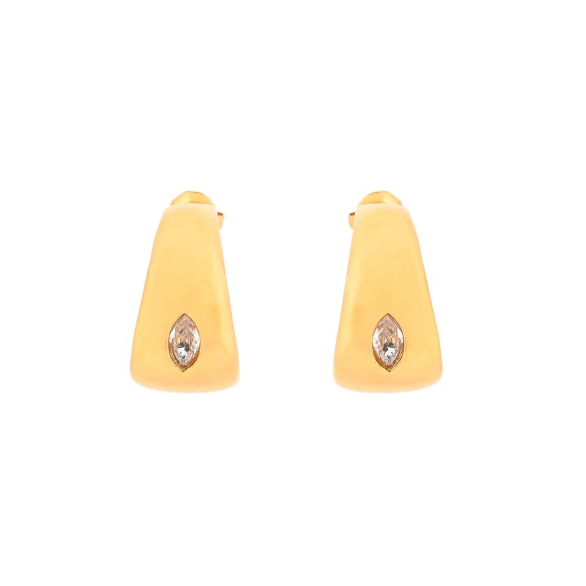 Aros con brillante en acero GB