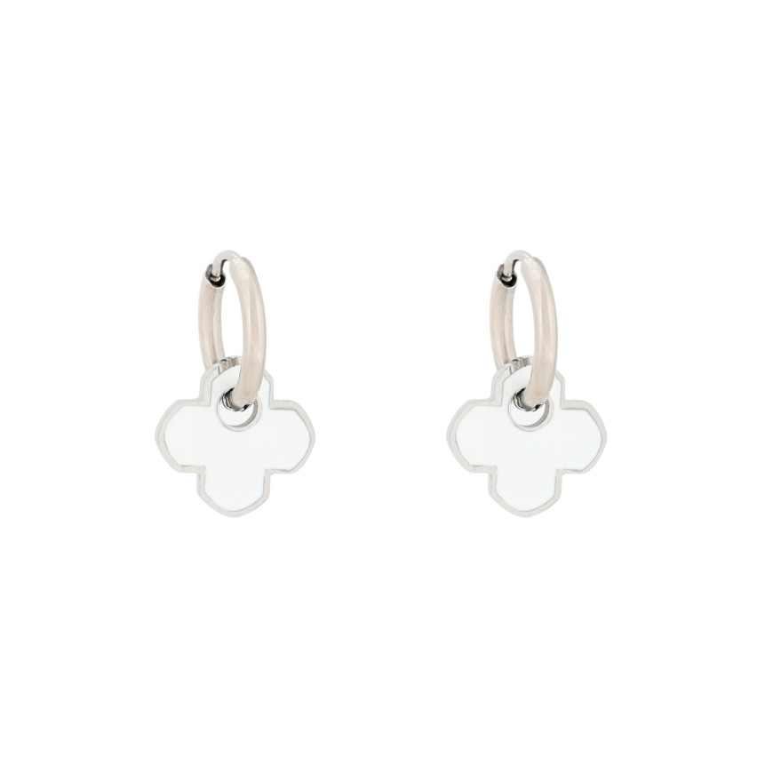 Aros en acero trébol blanco GB