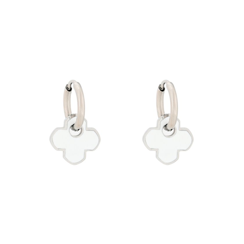 Aros en acero trébol blanco GB