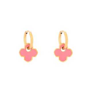 Aros en acero trébol rosa GB