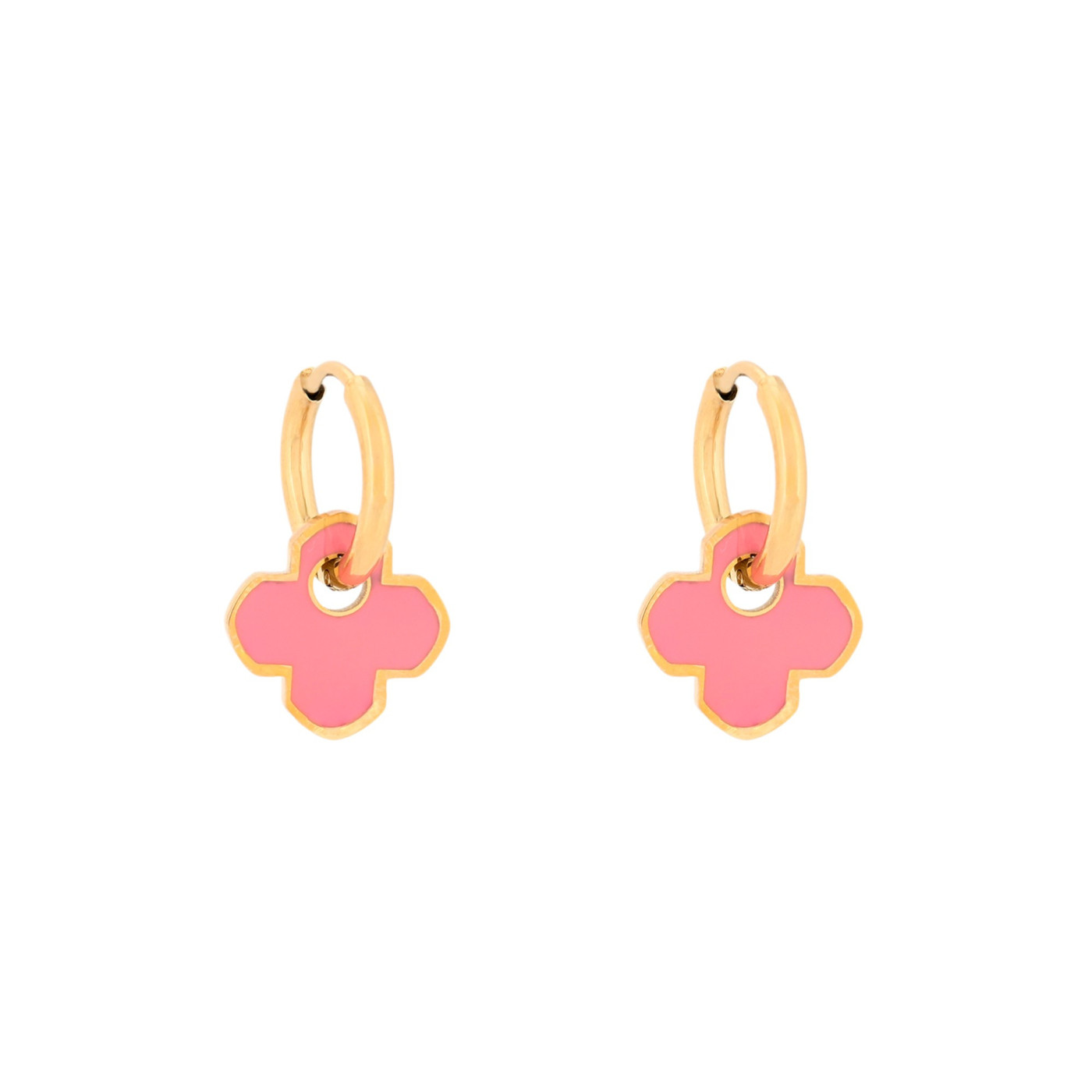 Steel hoops clover pink GB