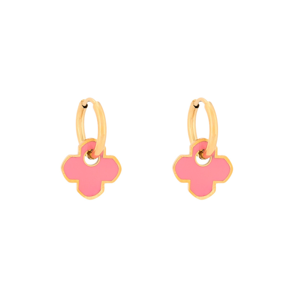 Steel hoops clover pink GB