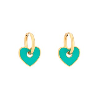 Aros en acero corazón verde GB