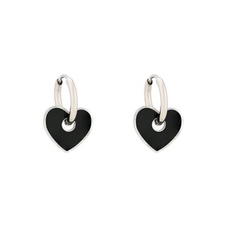 Aros en acero corazón negro GB