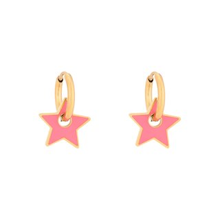 Aros en acero estrella rosa GB