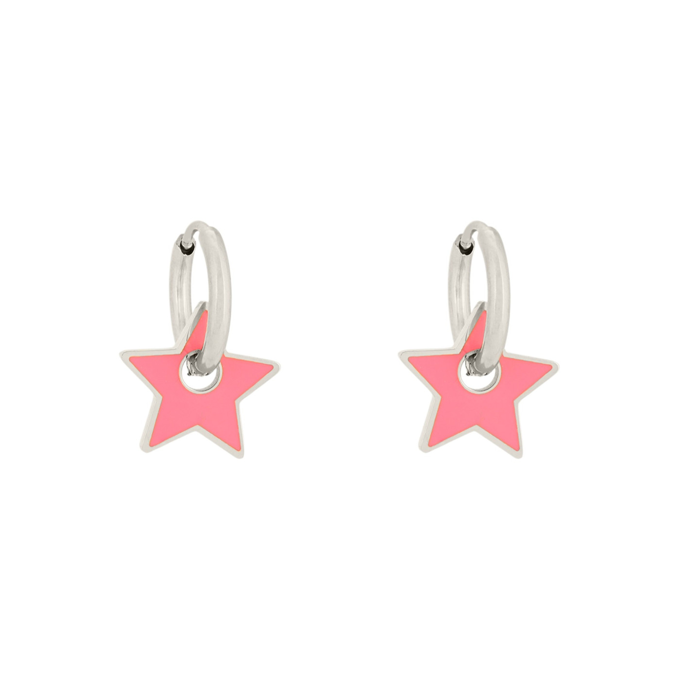Argolas em aço estrela rosa GB