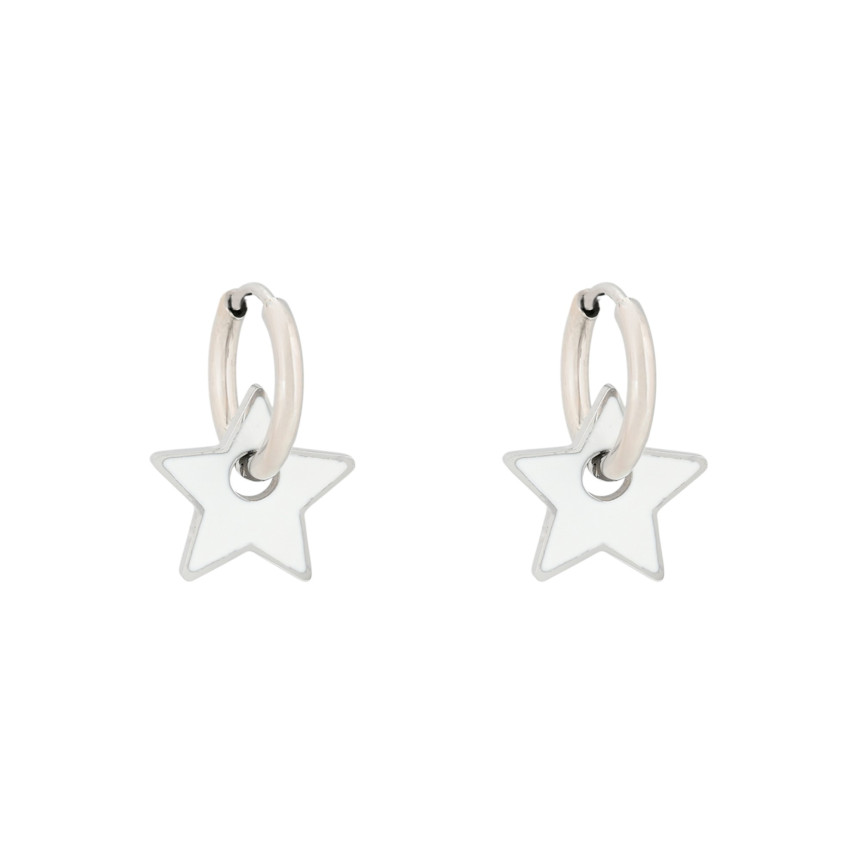 Argolas em aço estrela branca GB