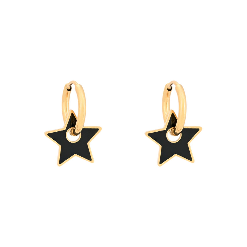 Argolas em aço estrela preto GB