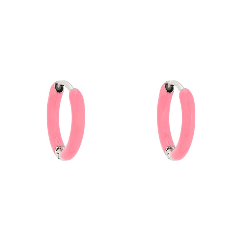 Aros en acero finos rosa GB