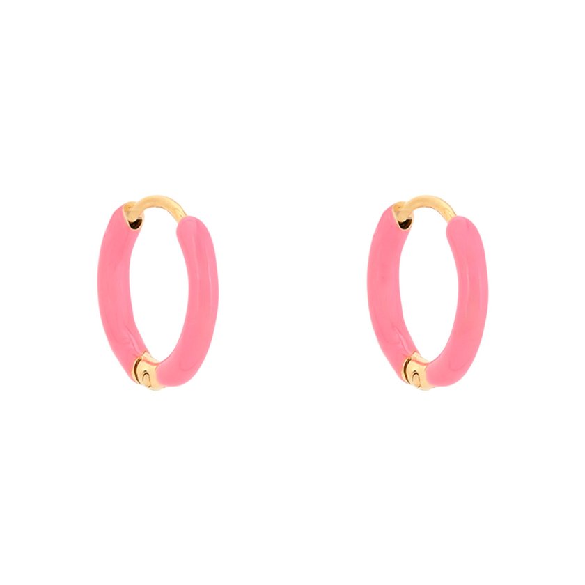 Aros en acero finos rosa GB