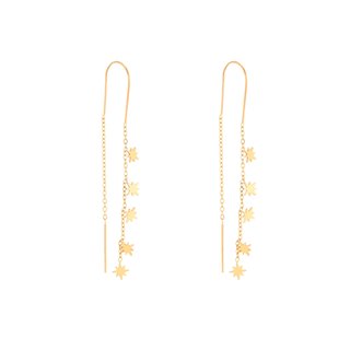 Pendientes en acero largos estrellas GB