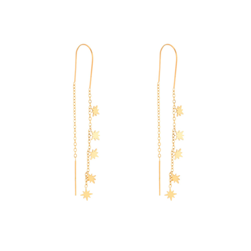 Boucles d\'oreilles en acier long étoiles GB