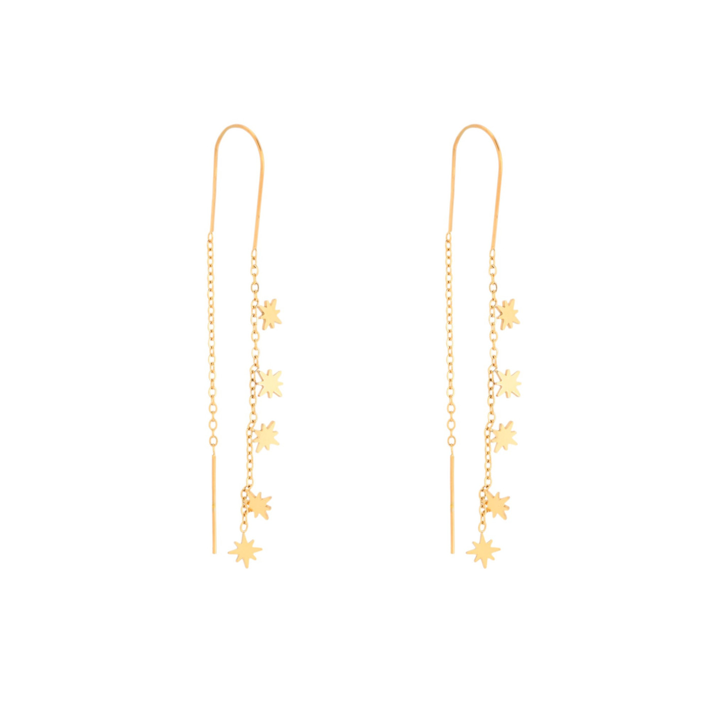 Pendientes en acero largos estrellas GB