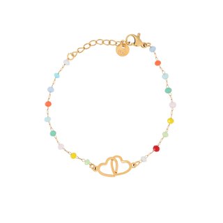 Steel bracelet colorful hearts GB