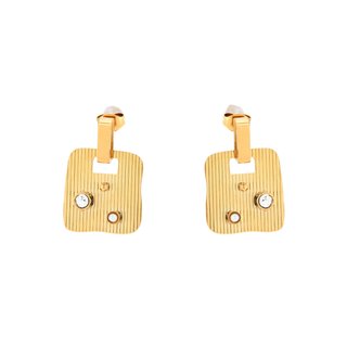 Steel earrings square transparents GB