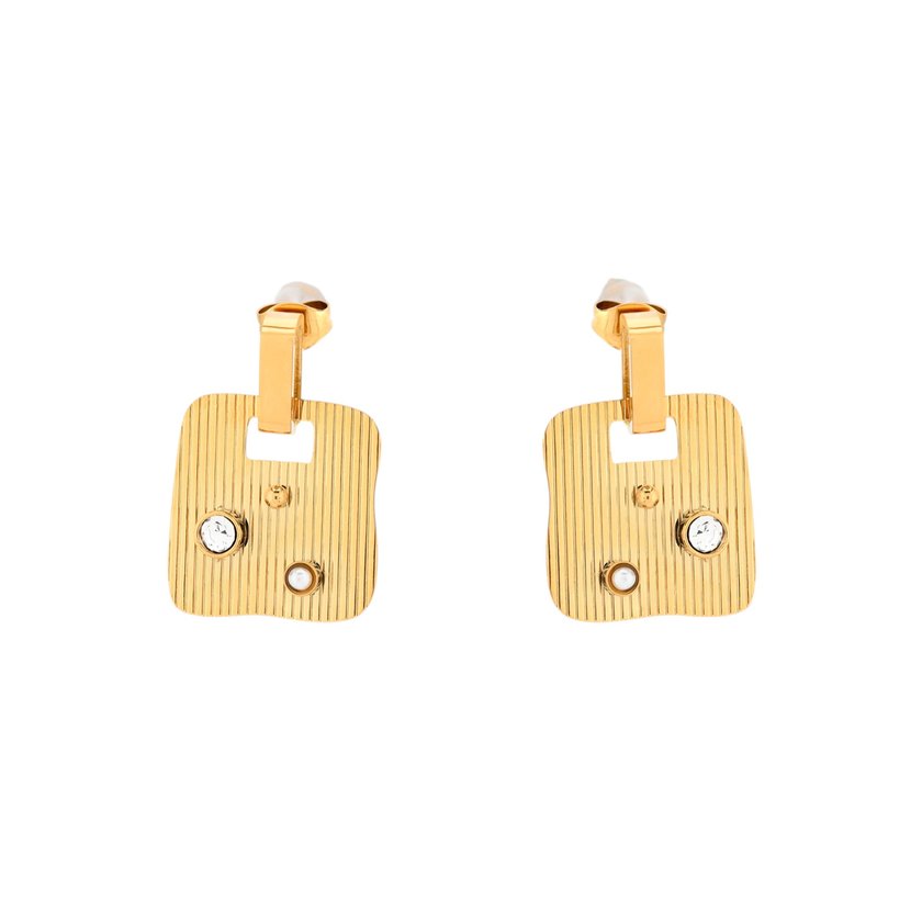 Boucles d'oreilles en acier carré transparents GB