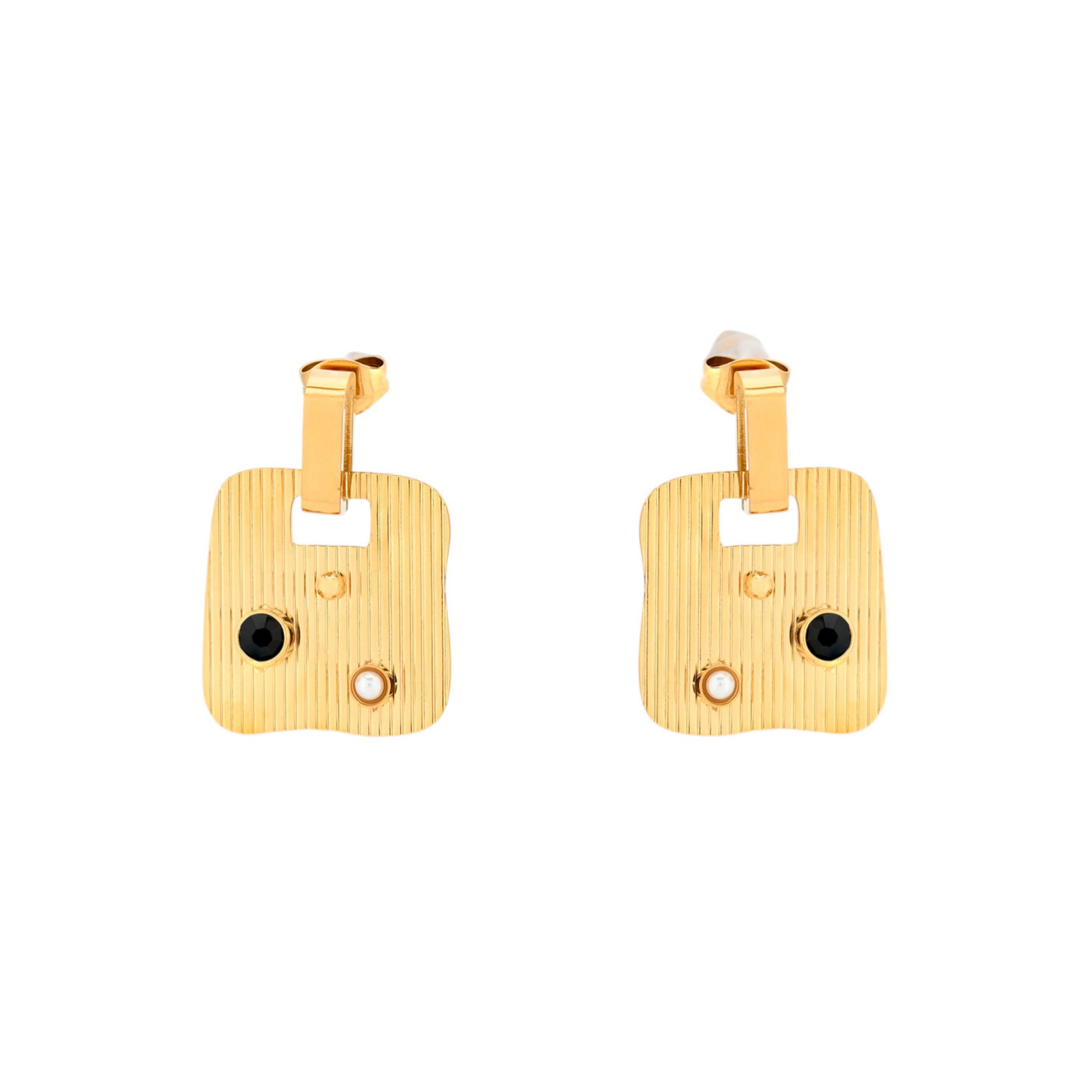 Steel earrings square transparents GB
