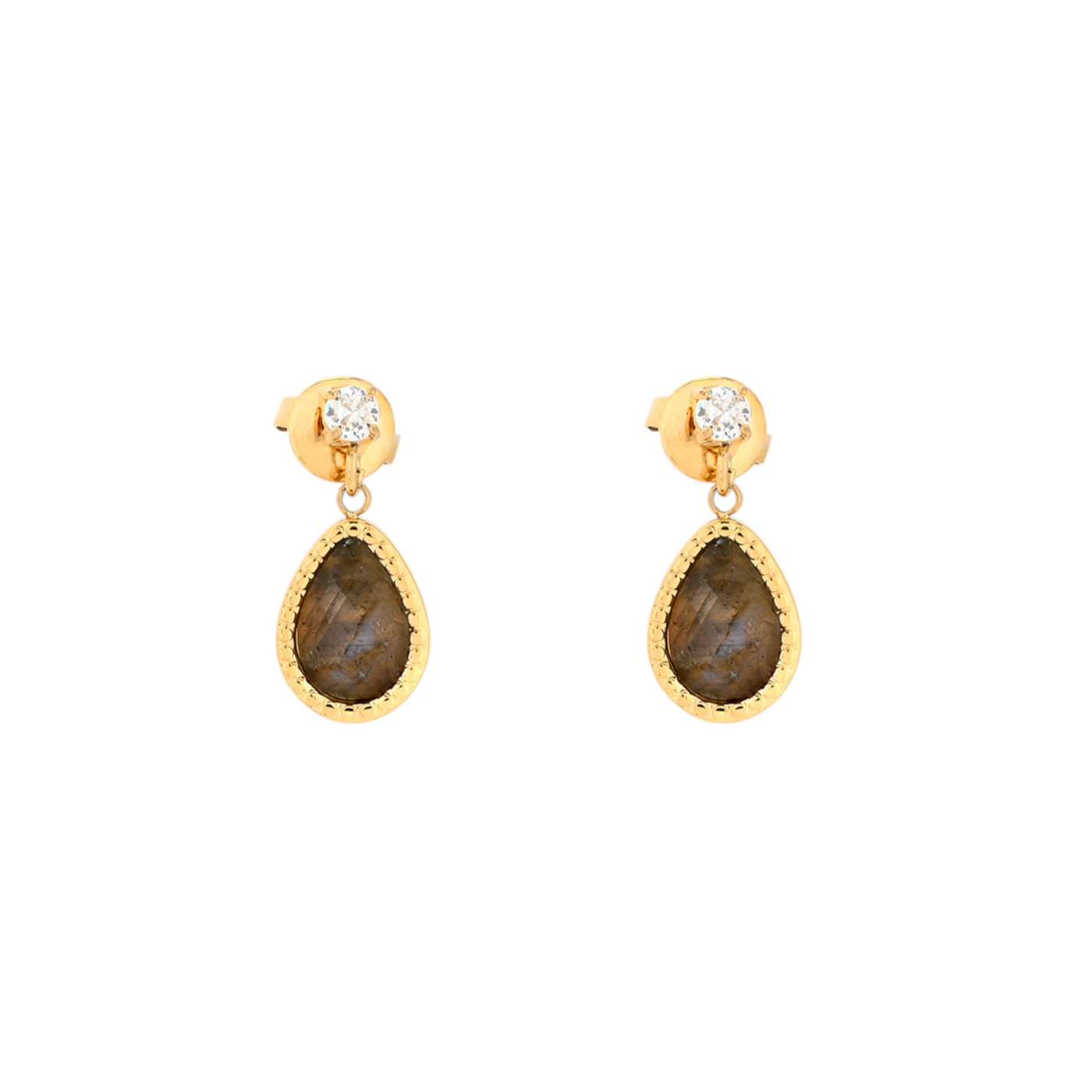 Boucles d\'oreilles pendantes en acier goutte GB