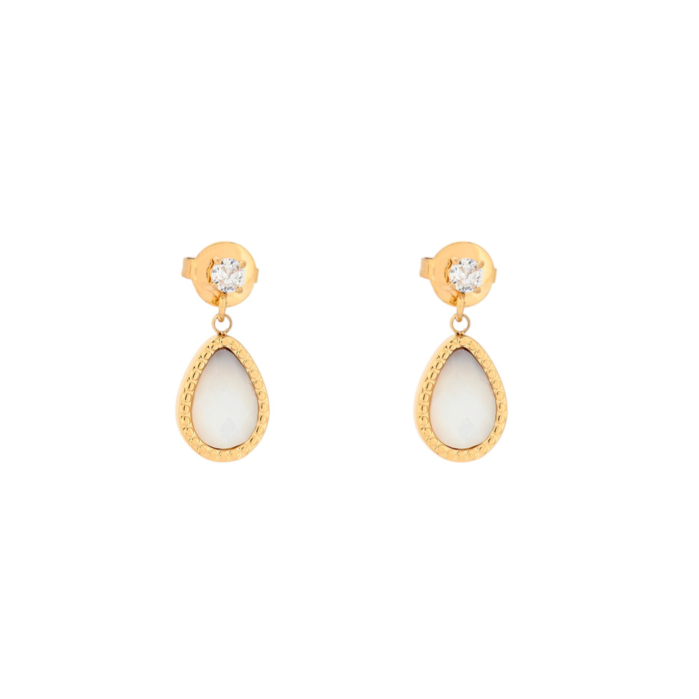 Boucles d\'oreilles pendantes en acier goutte GB