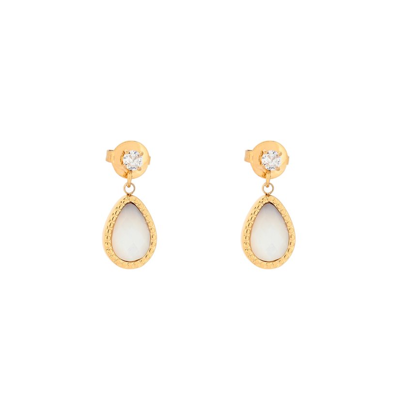 Boucles d'oreilles pendantes en acier goutte GB
