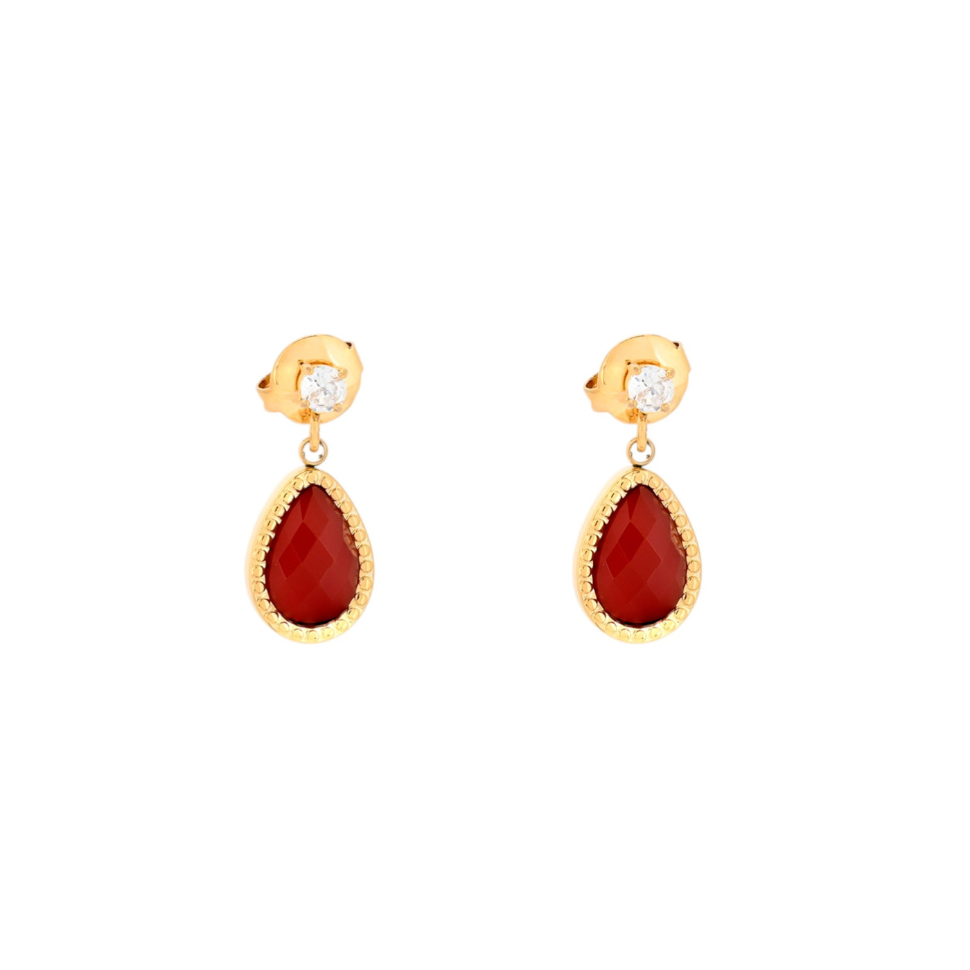 Boucles d\'oreilles pendantes en acier goutte GB