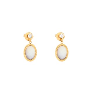 Steel pendant earrings oval GB