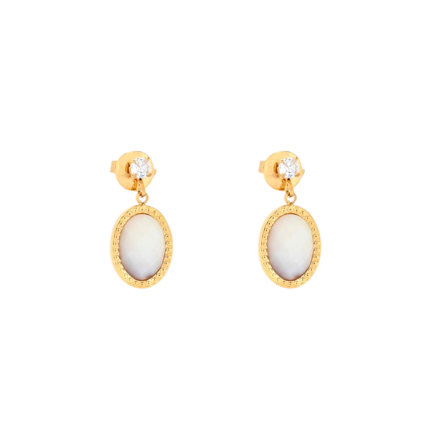 Boucles d\'oreilles pendantes en acier ovale GB