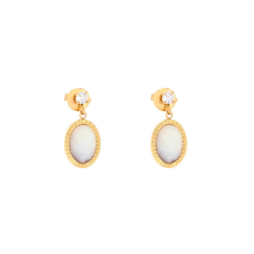 Pendientes colgantes de acero oval GB