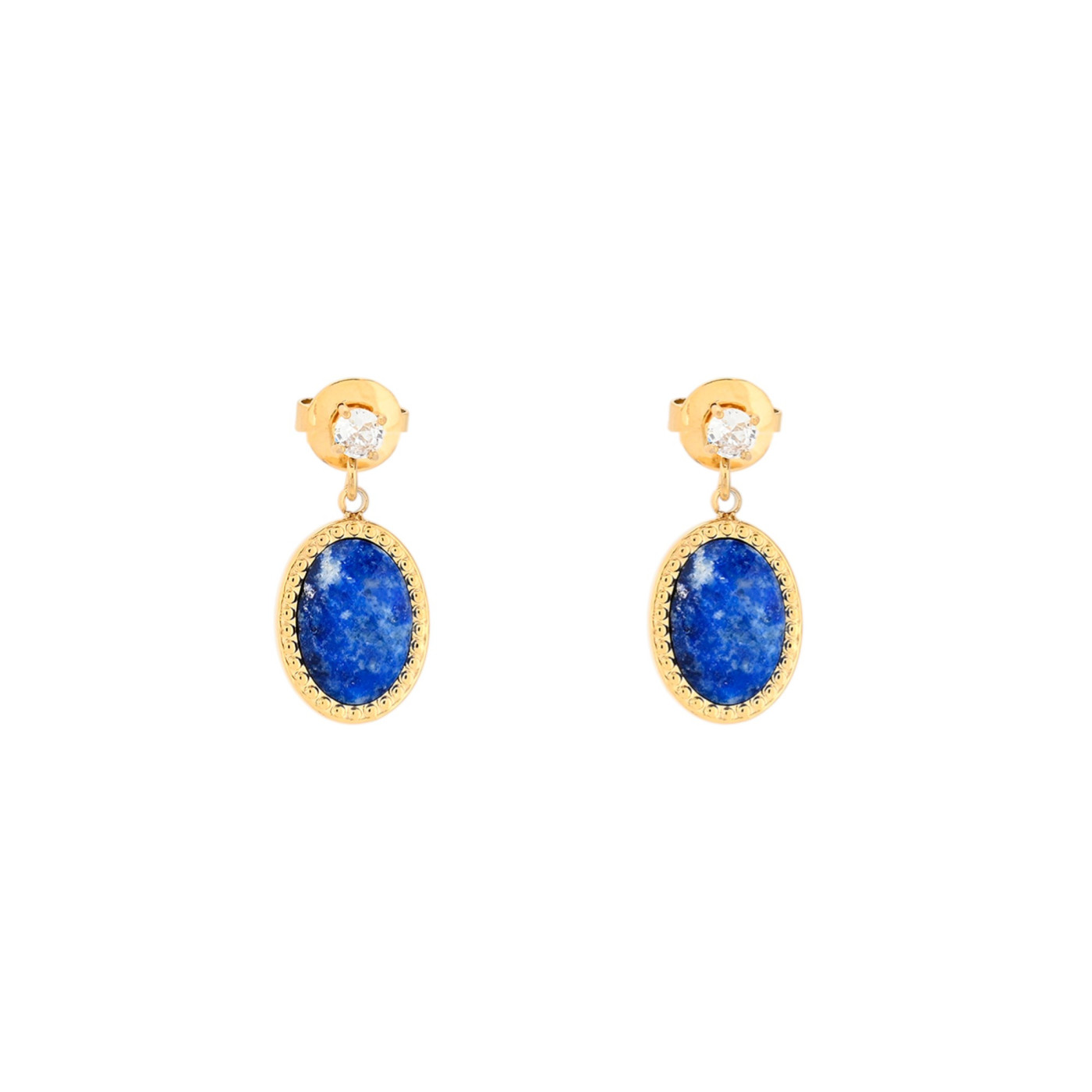 Boucles d\'oreilles pendantes en acier ovale GB