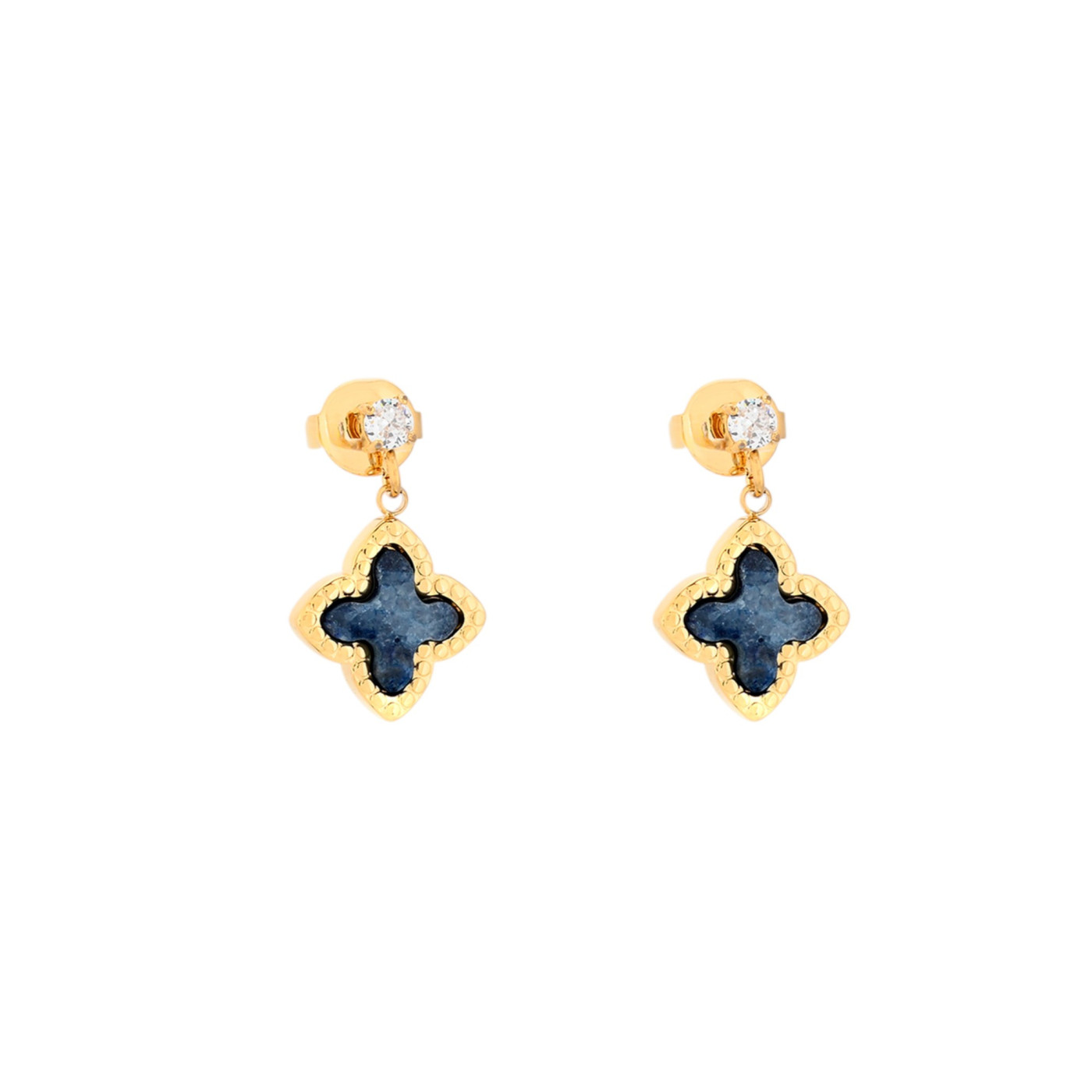 Boucles d\'oreilles pendantes en acier forme de fleur GB