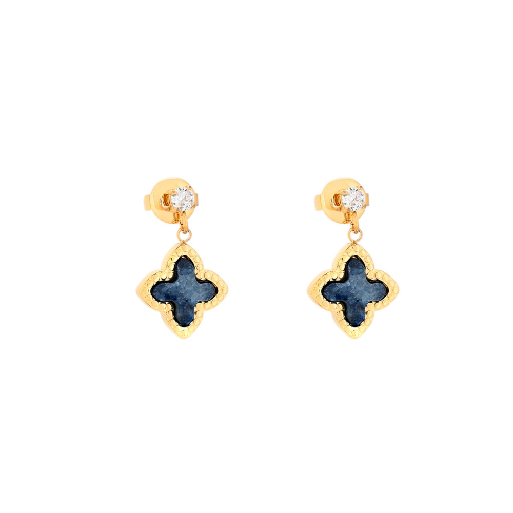 Boucles d\'oreilles pendantes en acier forme de fleur GB