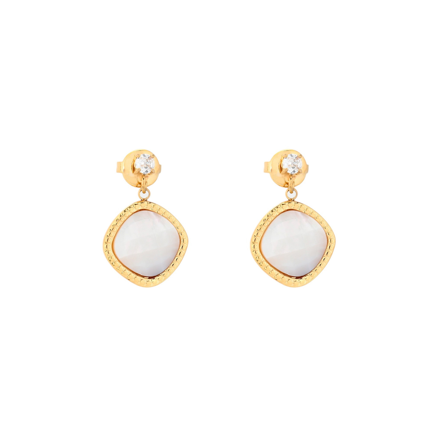 Boucles d\'oreilles pendantes en acier géométrique GB