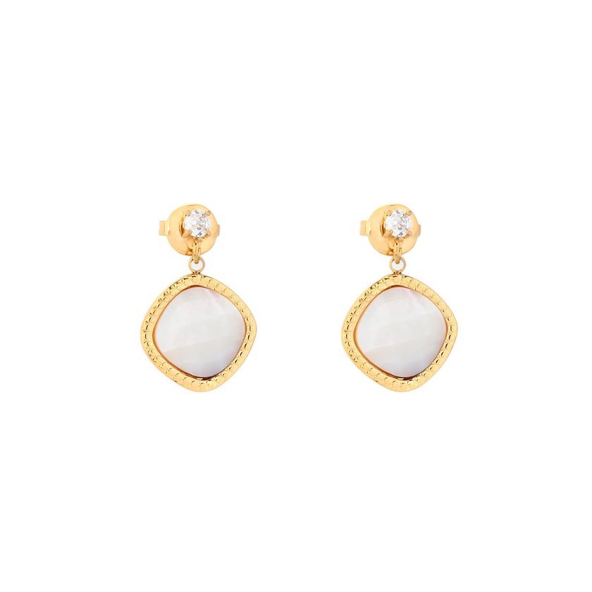 Boucles d'oreilles pendantes en acier géométrique GB