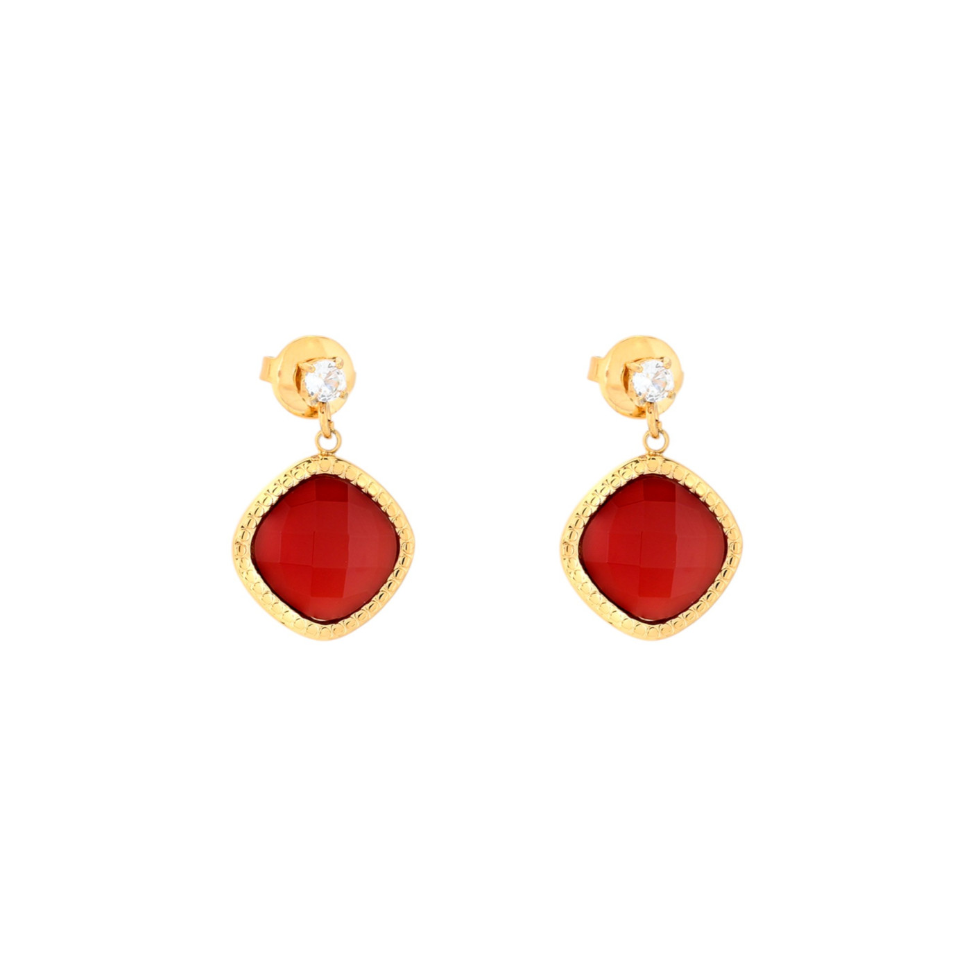 Boucles d\'oreilles pendantes en acier géométrique GB