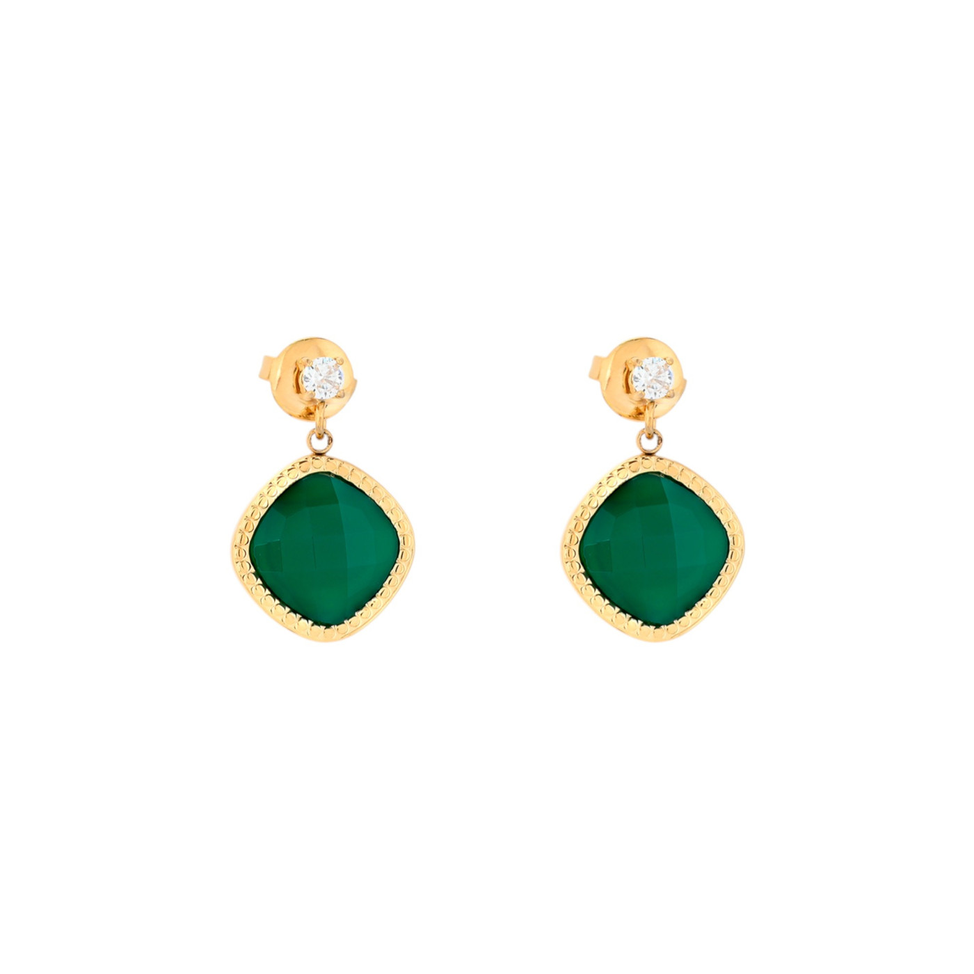 Boucles d\'oreilles pendantes en acier géométrique GB