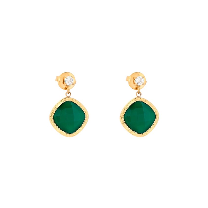Boucles d'oreilles pendantes en acier géométrique GB