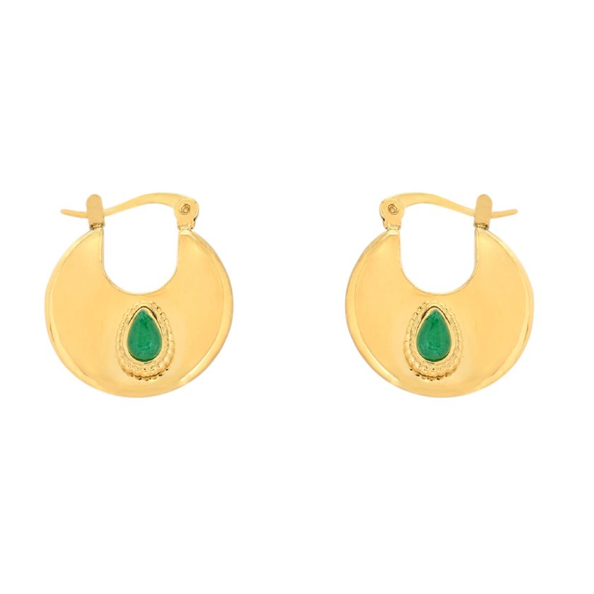 Boucles d'oreilles en acier ovale GB