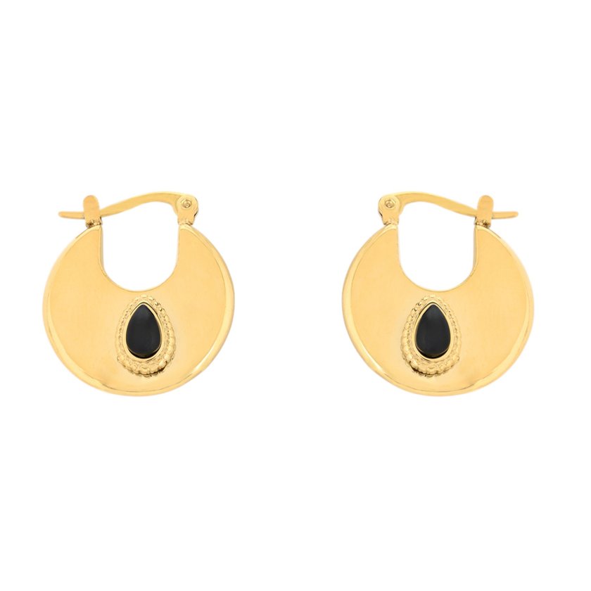 Boucles d'oreilles en acier ovale GB