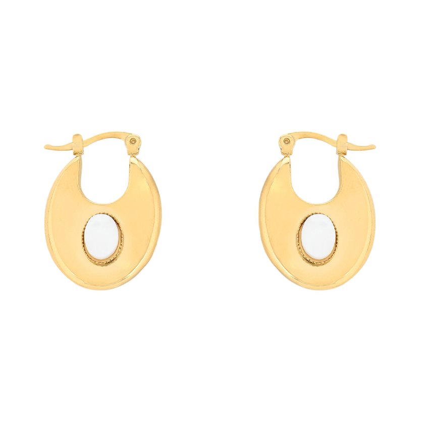 Boucles d'oreilles acier ovale simple GB
