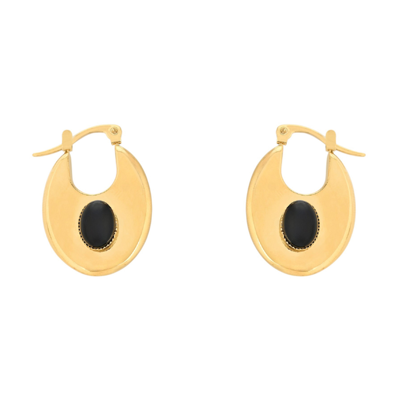 Steel earrings oval simple GB